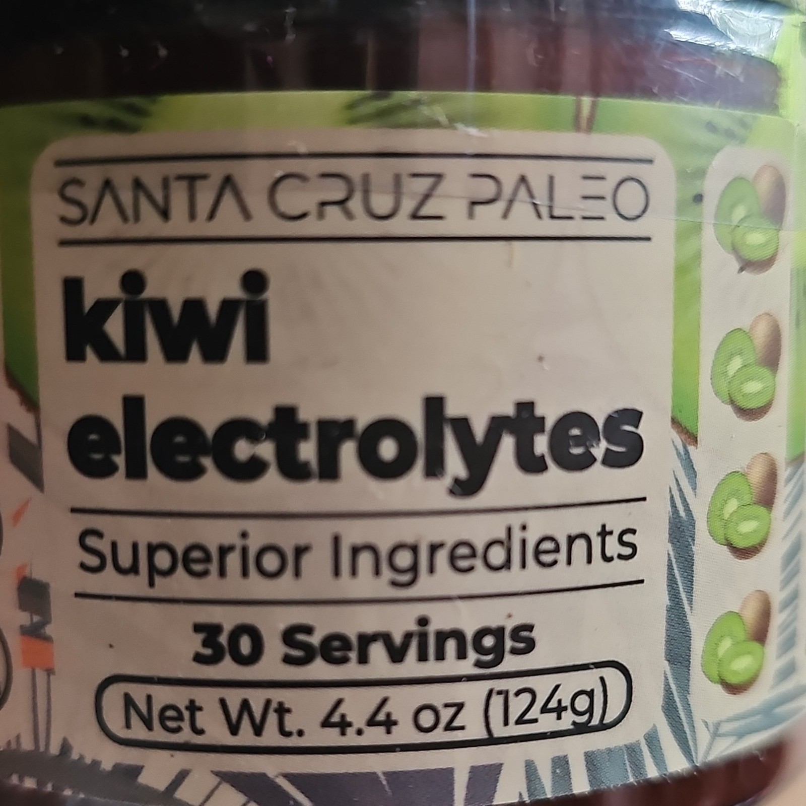 Santa Cruz Paleo Kiwi Electrolytes Powder, Sugar-Free, 30 Servings 4.4 oz