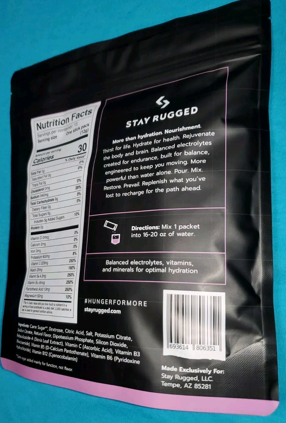 Rugged Hydration Mixed-Berry Electrolytes 15 packets NEW SEALED *FREE SHIPPING*