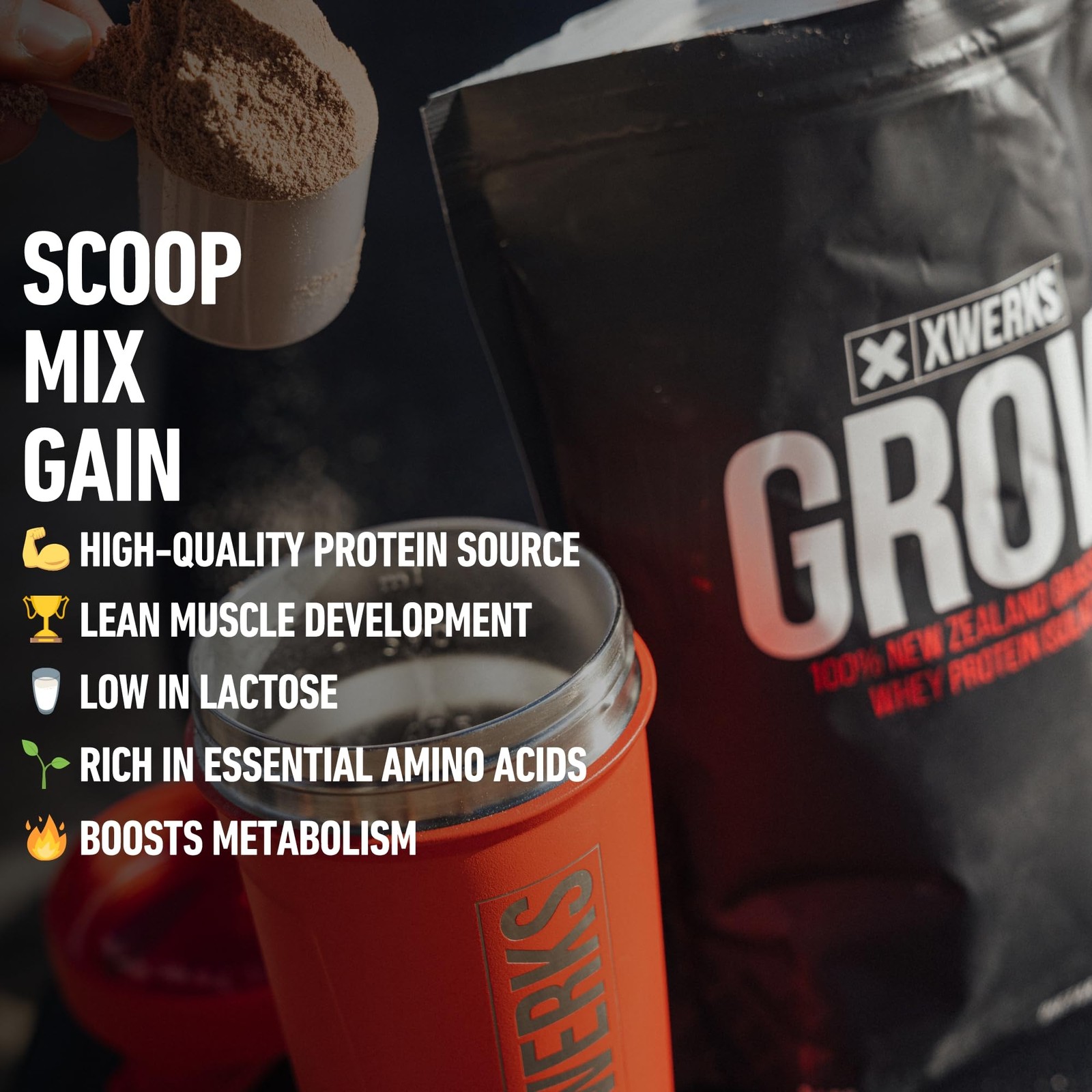 Xwerks Grow 100% New Zealand Grass-Fed Whey Protein Isolate 25g – Strawberry