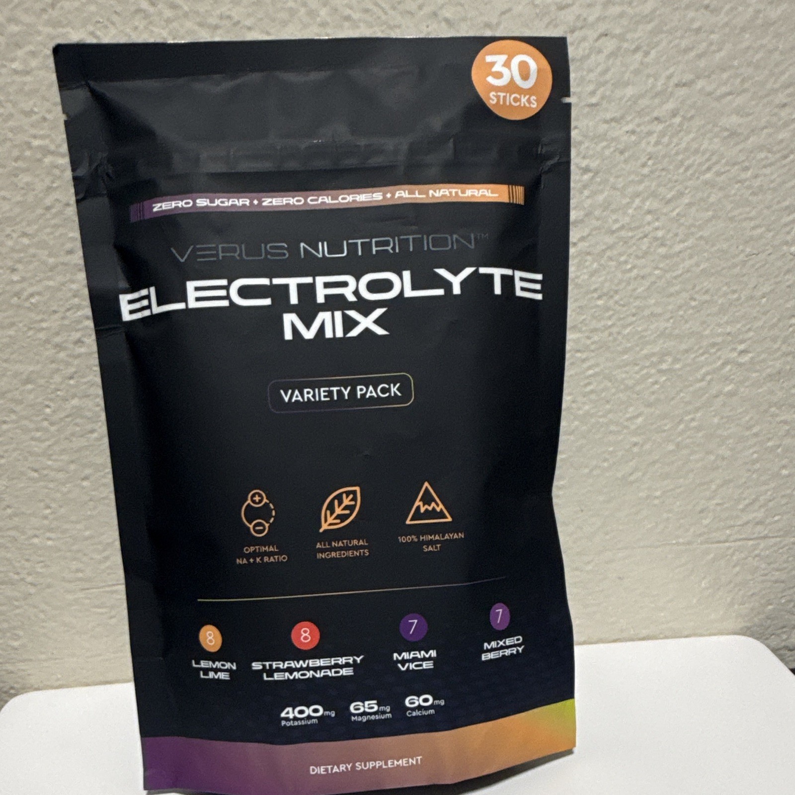 Verus Nutrition Electrolyte Powder Mix Variety Pack, Zero Sugar, 30 Sticks