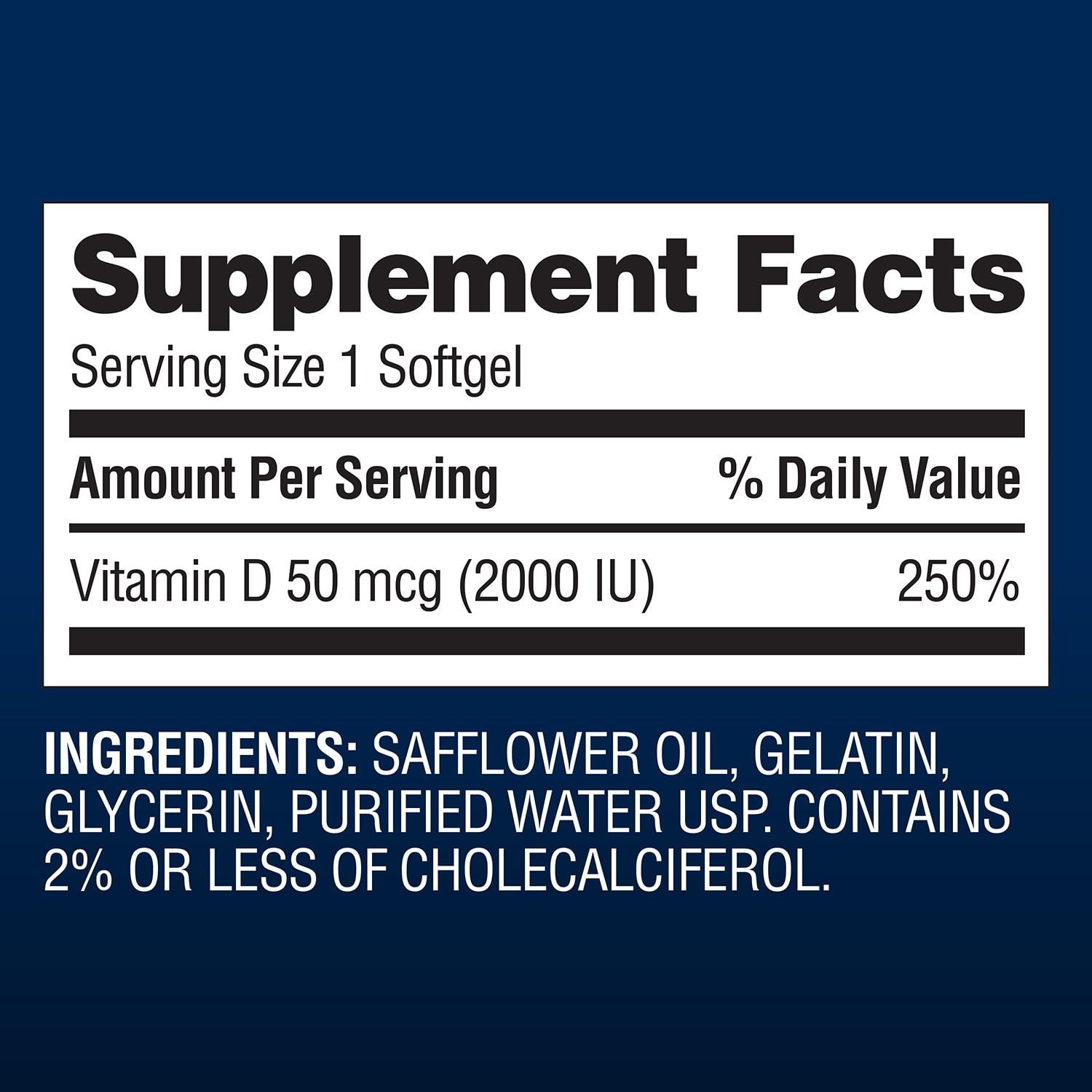 Member’s Mark Vitamin D3, 50 mcg, Dietary Supplement ( 400 ct )