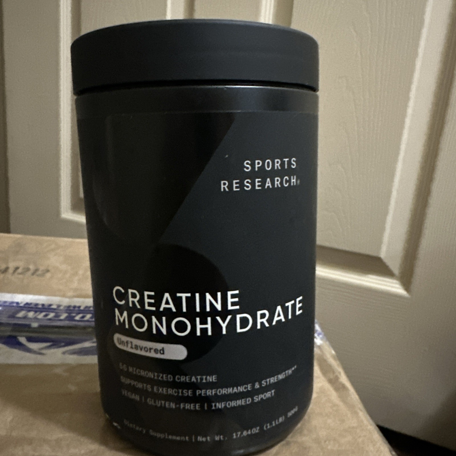Sports Research Creatine Monohydrate Powder Unflavored 17.64oz Vegan Gluten-Free