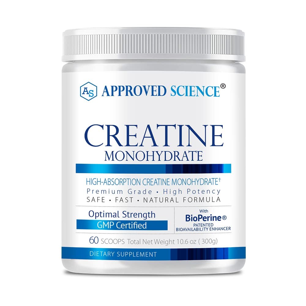 Approved Science Creatine Monohydrate Powder – with 10.6 Ounce (Pack of 1)