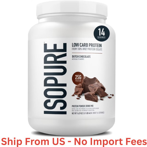 Isopure Zero Carb 100% Whey Protein Isolate Vanilla Protein Powder, 25g, 1 lb