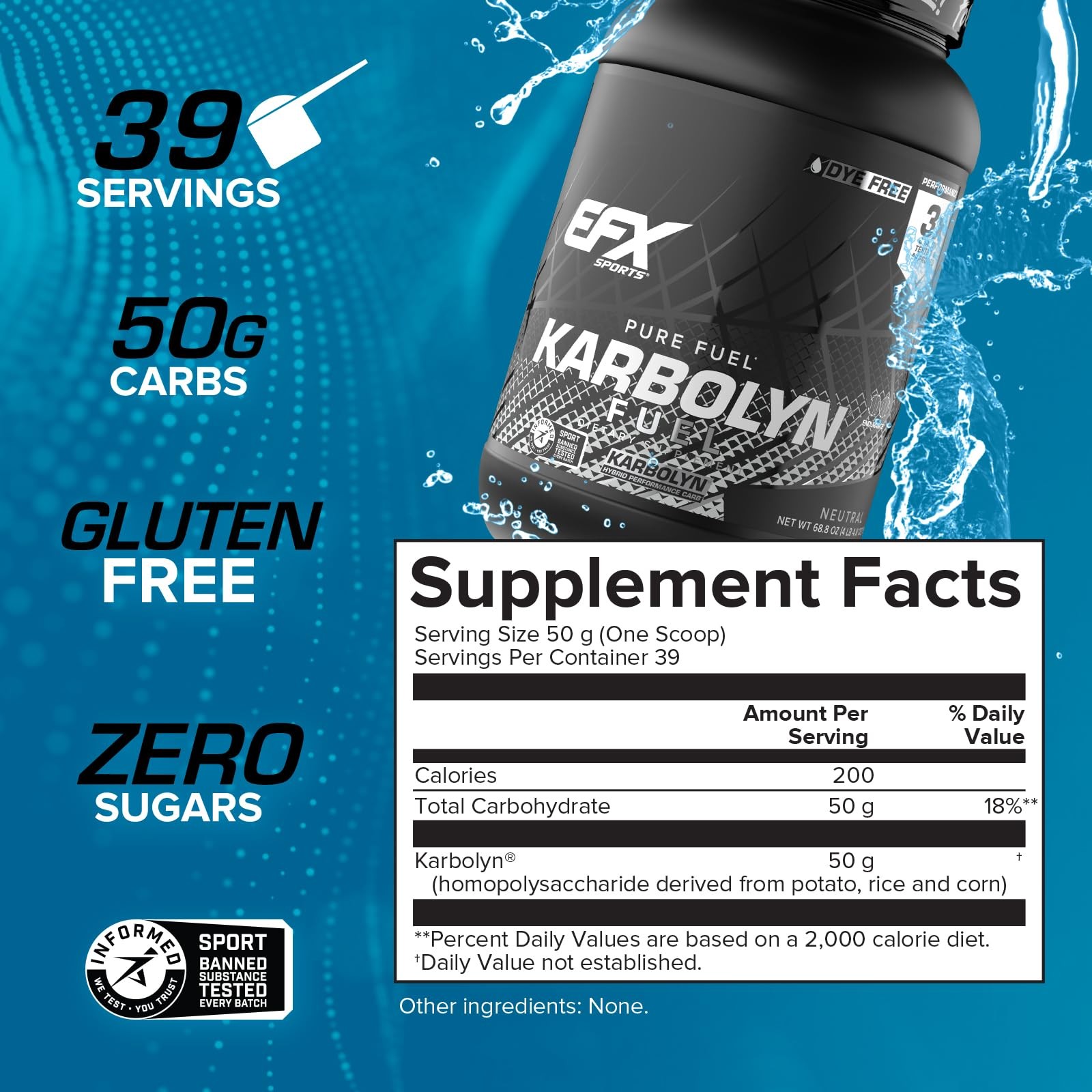 EFX Sports Karbolyn Fuel | FastAbsorbing Carbohydrate Powder | Carb Load, Sus…