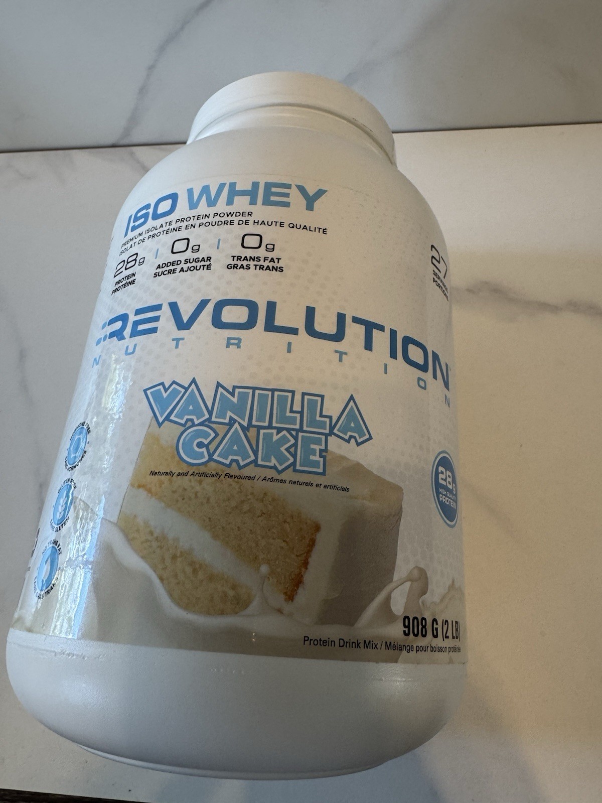 REVOLUTION NUTRITION ISO WHEY 27 Servings 2 LB. Vanilla Cake 28g Protein 02/2028
