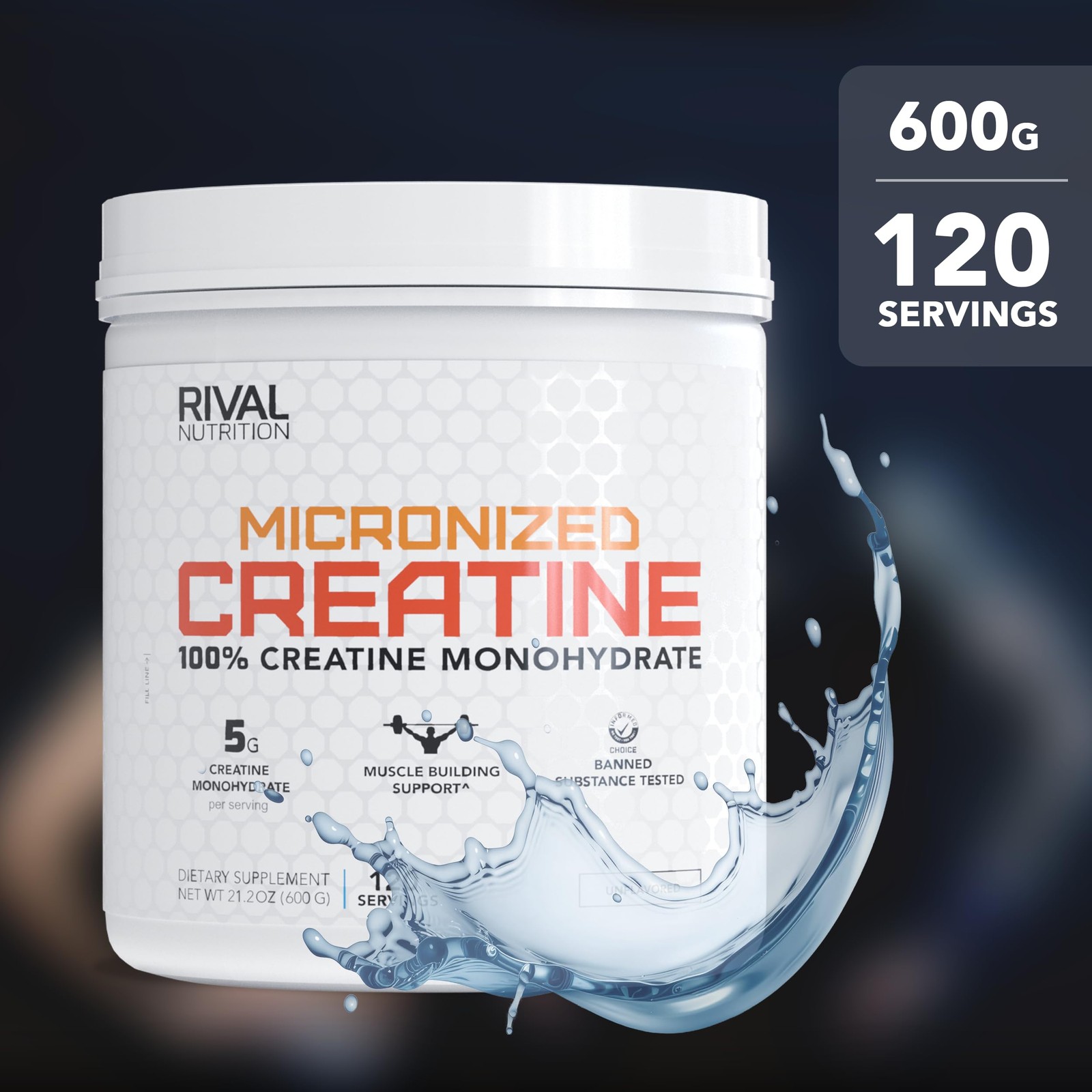 Micronized Creatine I 100% Creatine Monohydrate Powder I Unflavored, 120 Serv…