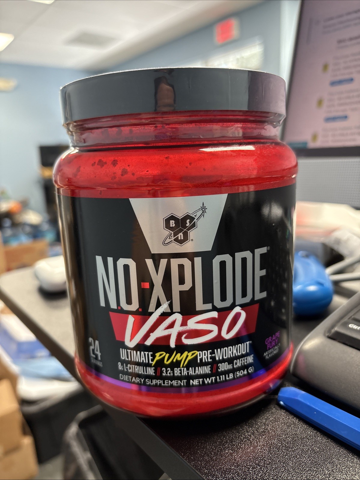 No-Xplode VASO, Ultimate Pump Pre-Workout, Grape Fury, 1.11 lb (504 g)