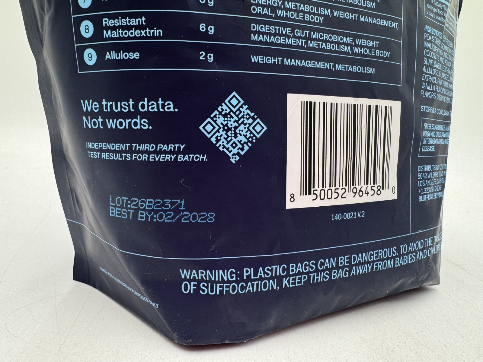 Blueprint Bryan Johnson Metabolic Protein Powder Natural Vanilla 38.8oz BB: 2/28