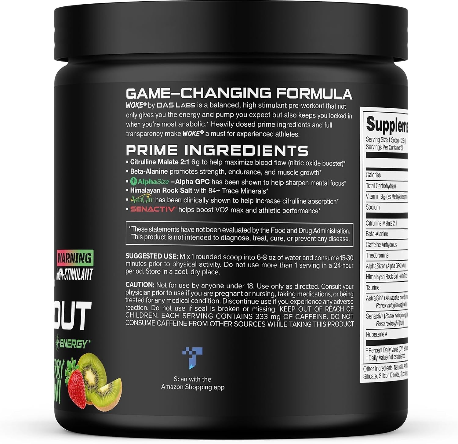 Bucked Up – Woke Strength and Growth, 30 Servings (Strawberry Kiwi)