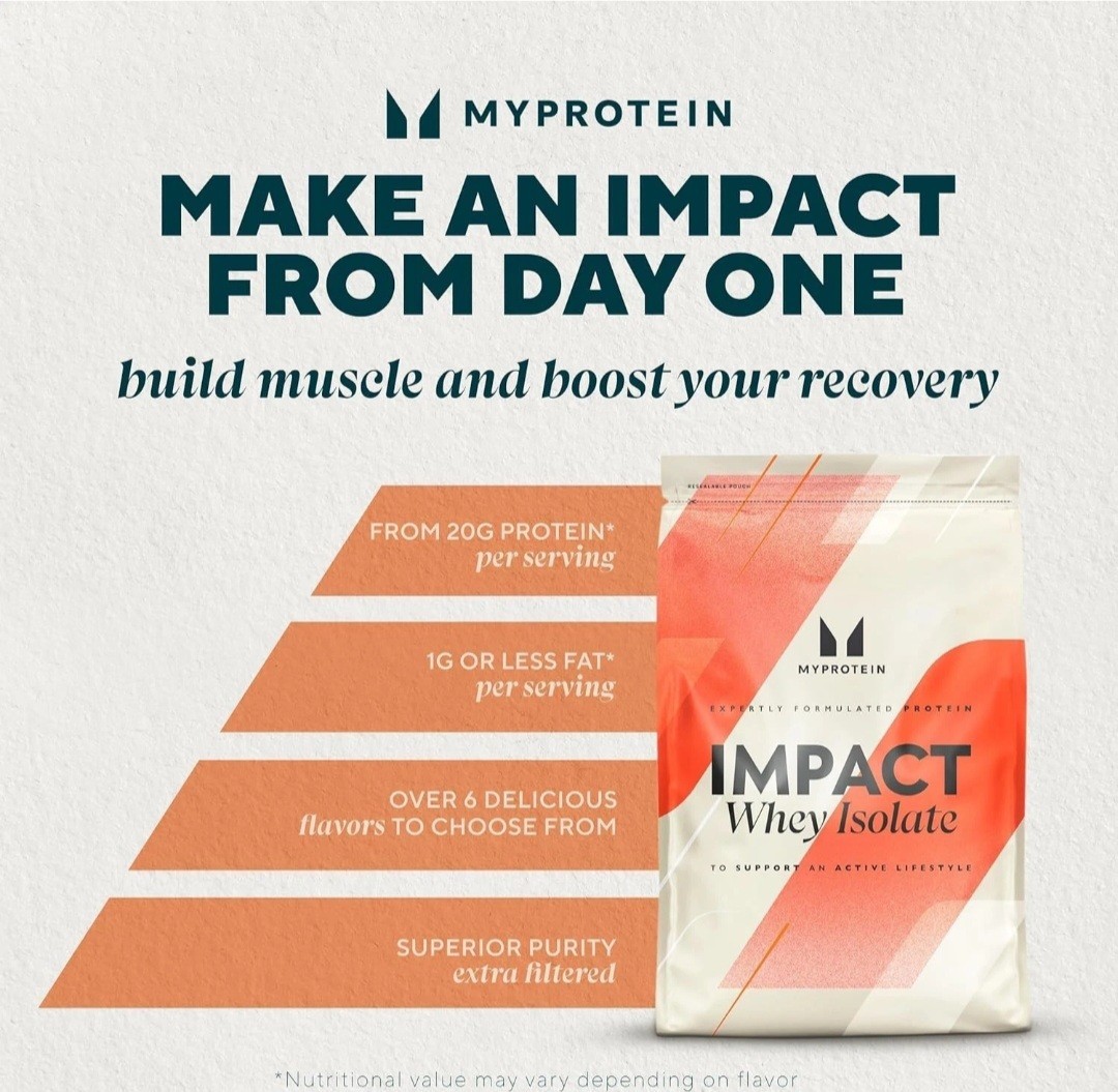 MyProtein Impact Whey Protein Powder Vanilla 2.2 lbs. BB 06/2026
