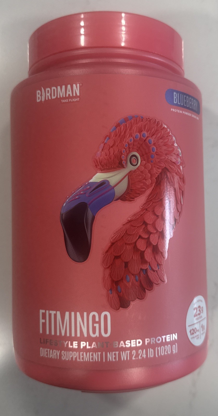 Birdman Fitmingo Vegan Protein Powder Blueberry Flavor 2.24 LBS