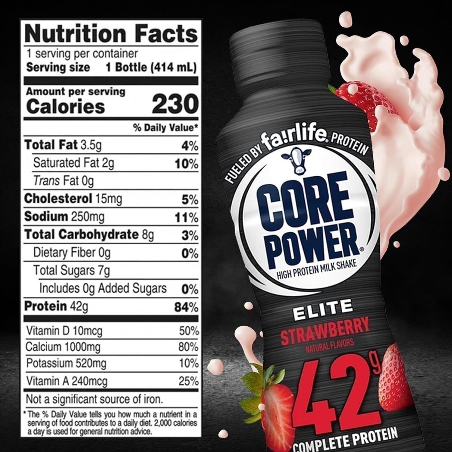 Core Power Elite High Protein Shakes 2 Chocolate, 2 Strawberry, 2 Vanilla (42…