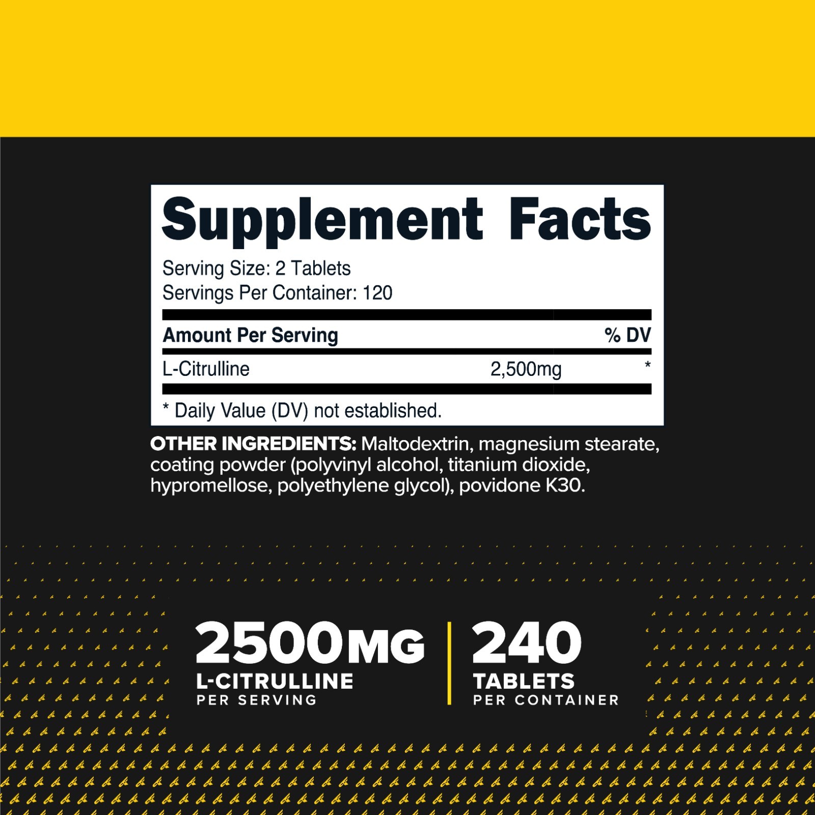 PrimaForce L-Citrulline 2500mg, 240 Tablets, 120 Servings
