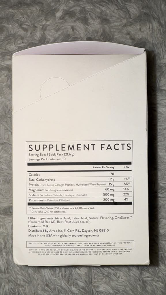 Arrae Clear Protein+ Raspberry Yuzu 30 Stick Packs Grass-Fed Whey Collagen NEW