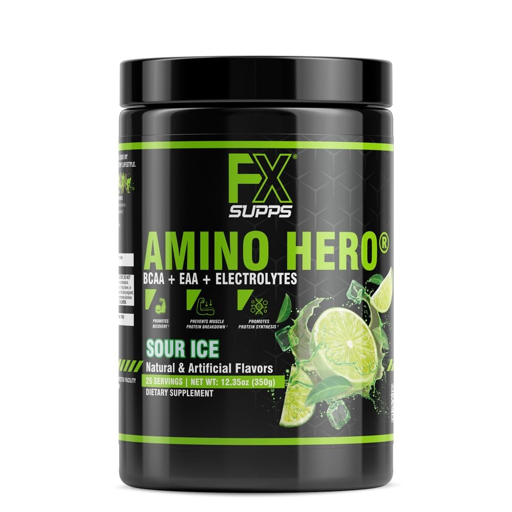 FXSUPPS Amino Hero Sour Ice Flavor 25 Servings | Post-Workout Recovery Drink …
