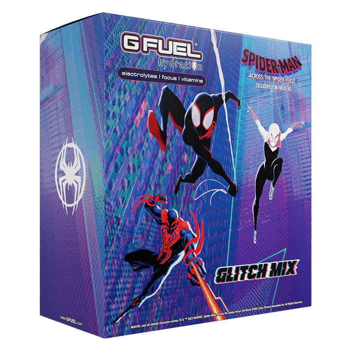 G Fuel Spider-Man Glitch Mix Hydration Collector’s Box + Tall Metal Shaker Cup