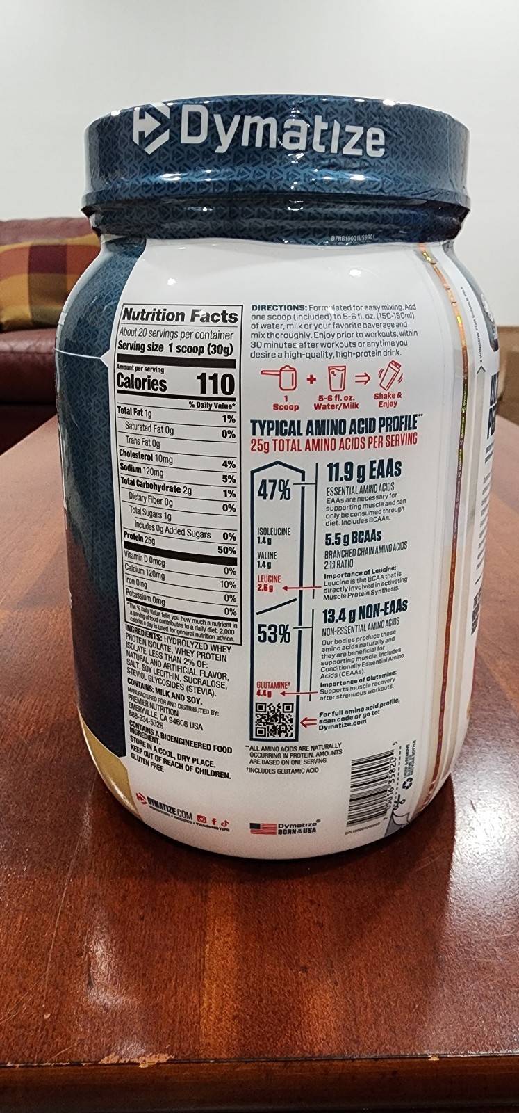Dymatize ISO100 Whey Protein Isolate Gourmet Vanilla 20 Servings 1.34LB
