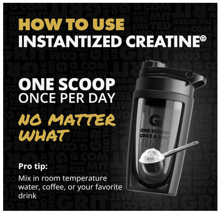 Gains in Bulk Instantized Creatine Monohydrate, Unflavored, 30 Servings