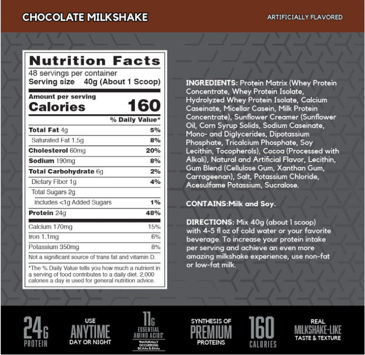 BSN SYNTHA-6 Edge Protein Powder, Chocolate Milkshake, 48 Servings