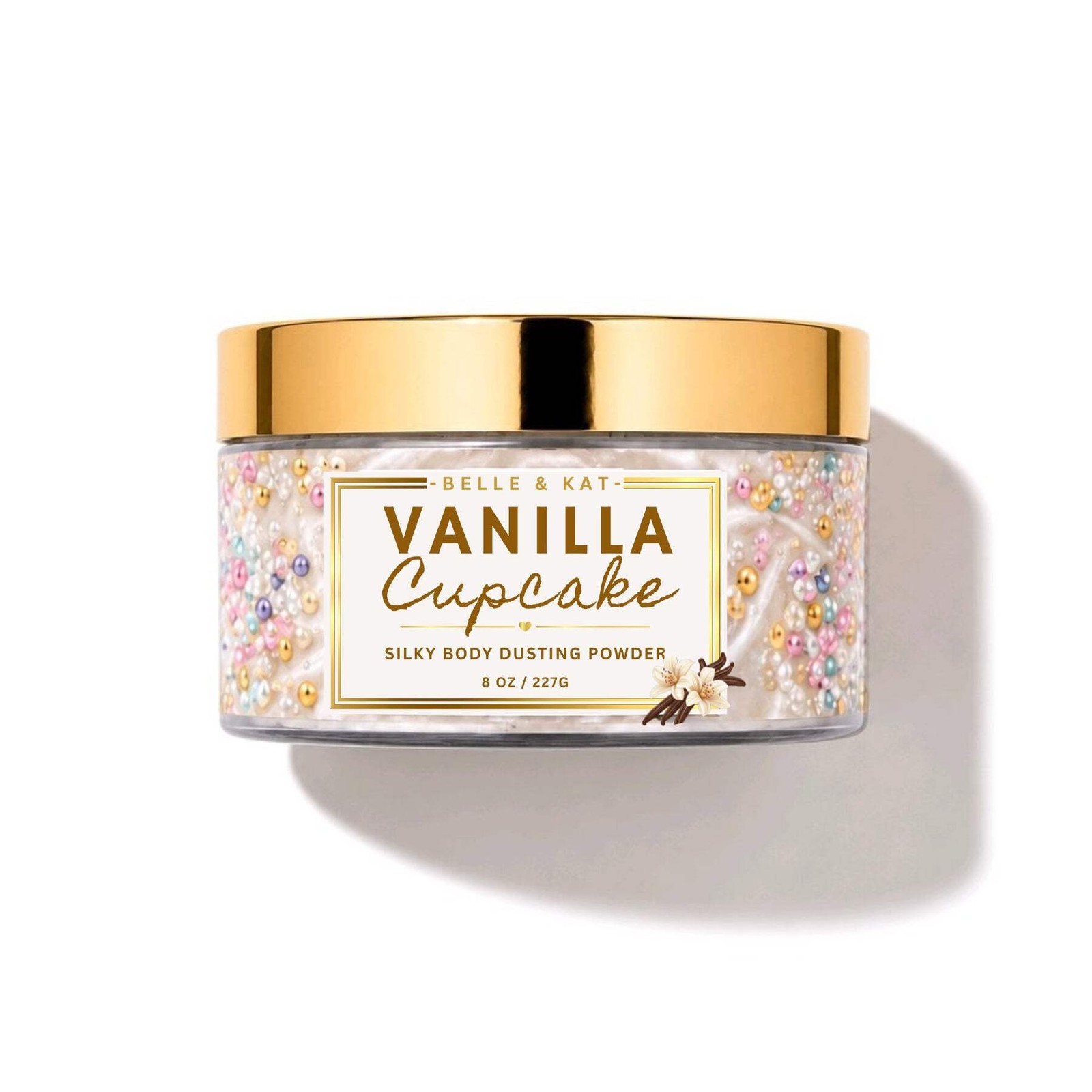*Vanilla Cupcake Scented Body Powder for Men & Women, Talc-Free, 8oz