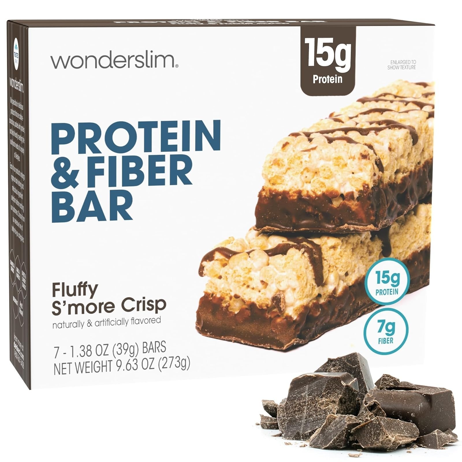 WonderSlim High Fiber Protein Bars – 15g Protein, Low Sugar, Gluten-Free