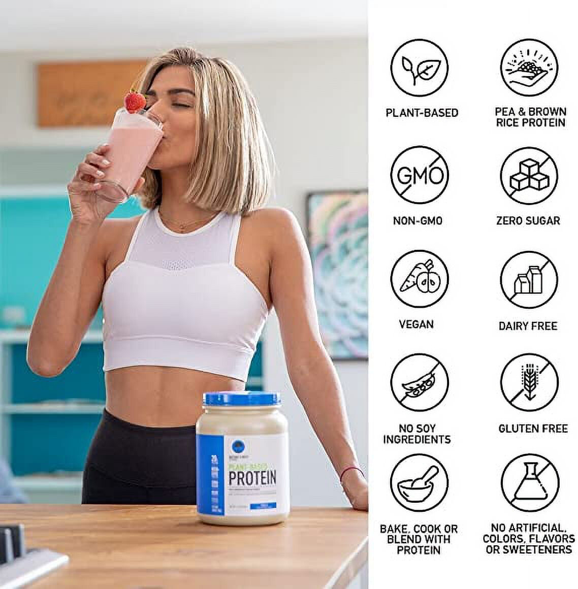 Vegan Protein Powder from Isopure, with Monk Fruit Sweetener Vanilla 22 Servings