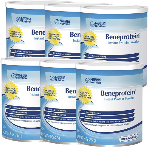Beneprotein Instant Whey Protein Powder 6g Per Serving 8oz Unflavored – 6 Pack