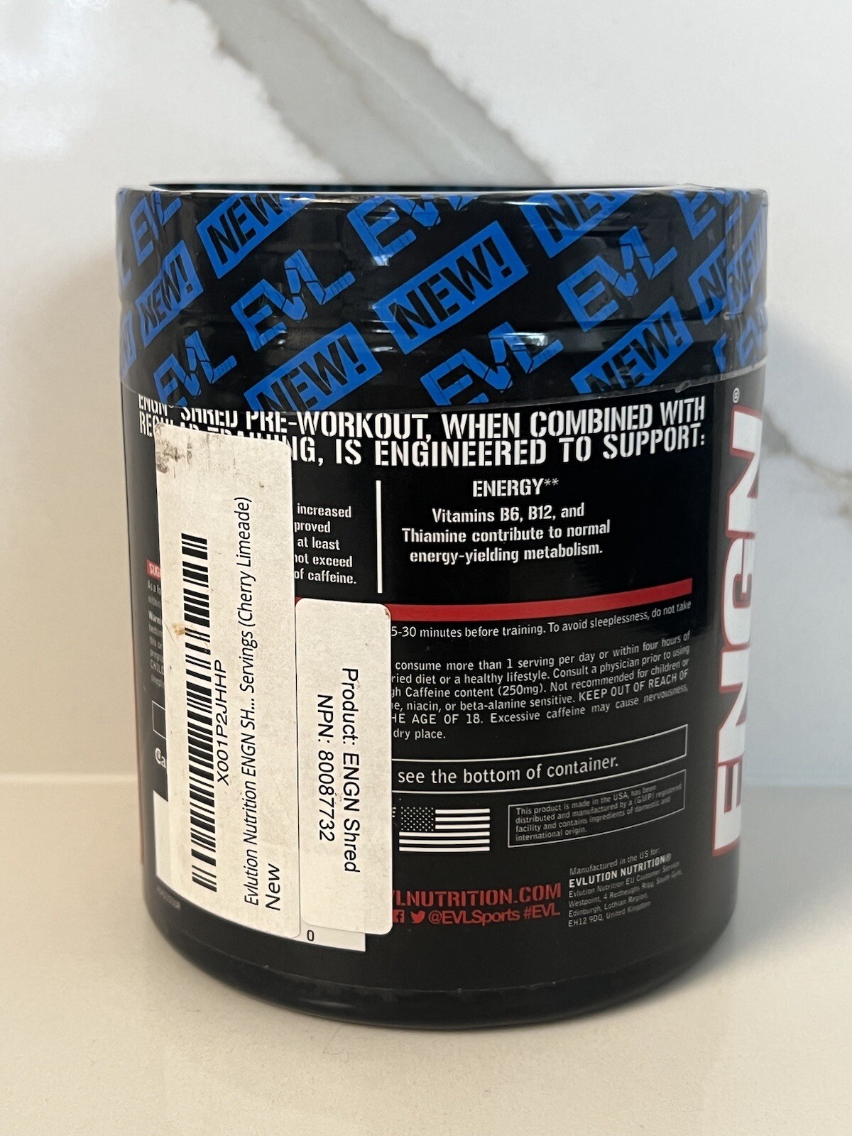 EVLution Nutrition ENGN Shred Preworkout Cherry Limeade 30 Servings Gym EXP 2025