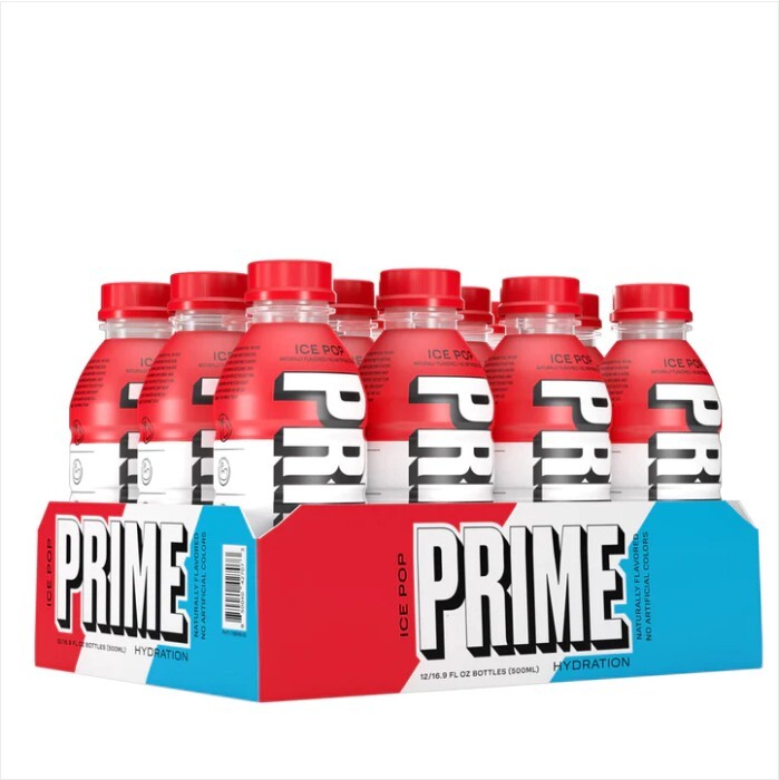Prime Hydration Drink Ice Pop 12 Pack, 12x 16.9oz Bottles, BRAND NEW/On-Hand