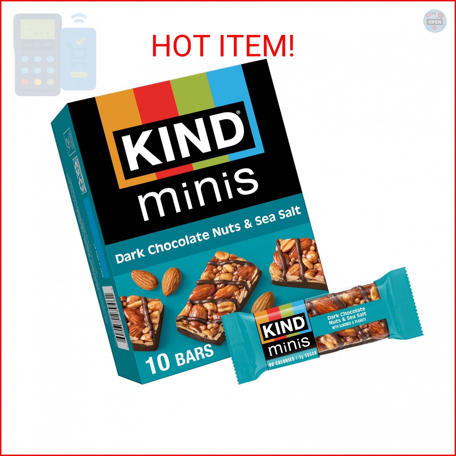 KIND Mini Snack Bars, Dark Chocolate Nuts & Sea Salt, Gluten Free, Low Sugar, Lo