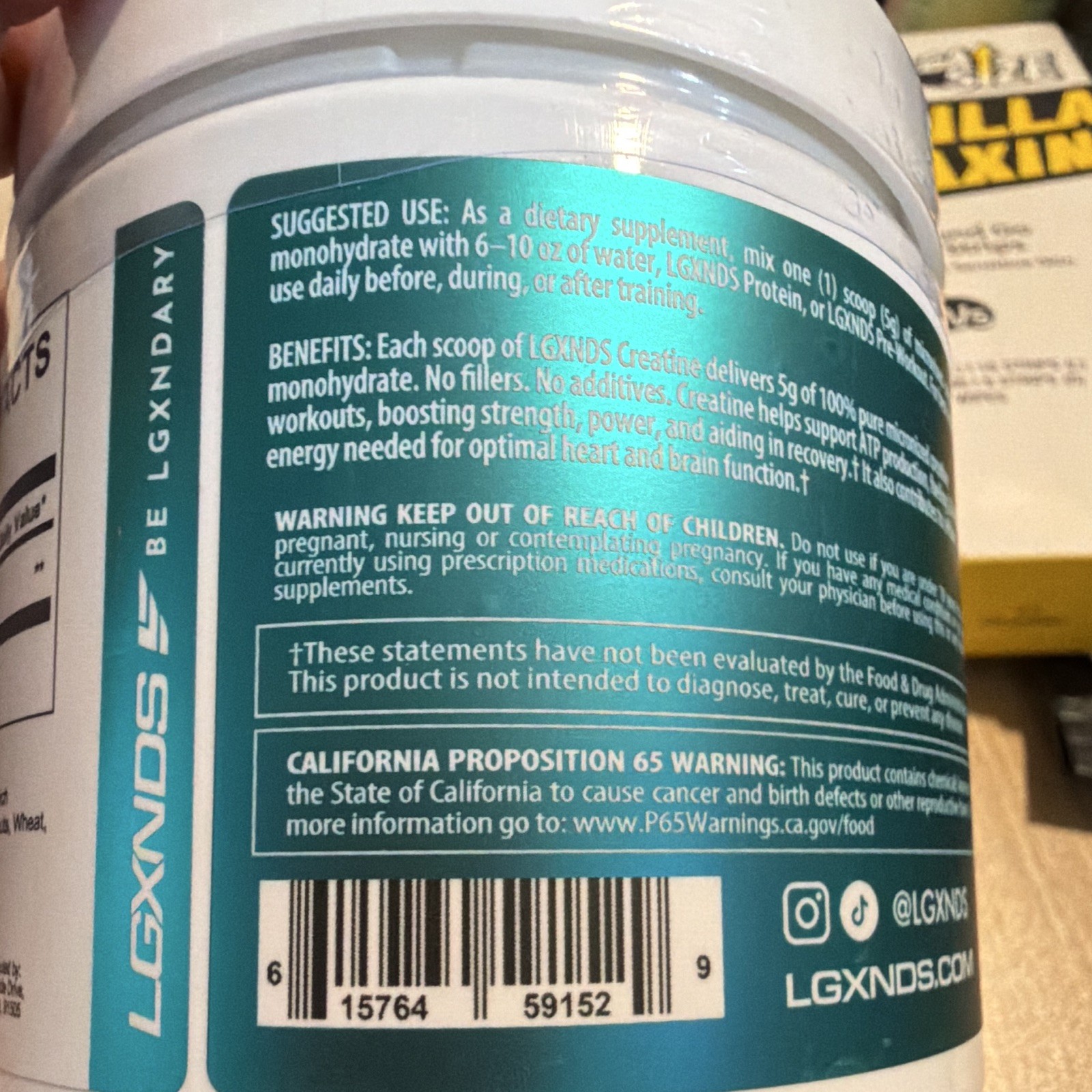 LGXNDS Creatine Monohydrate Micronized Powder Unflavored Vegan 150g 30