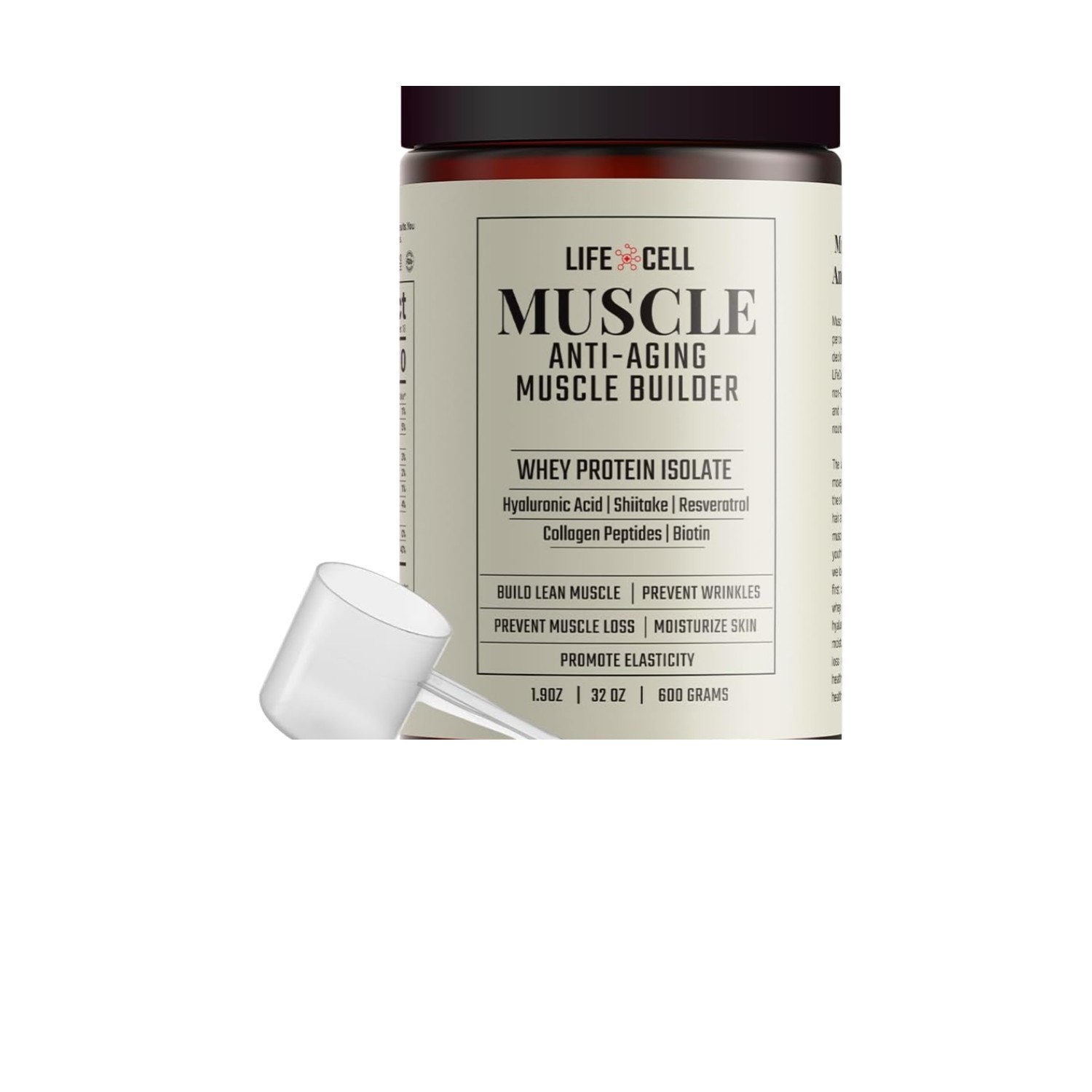 Whey Protein – Anti-Aging Muscle Builder with Shiitake Mushroom, Collagen & Hyal