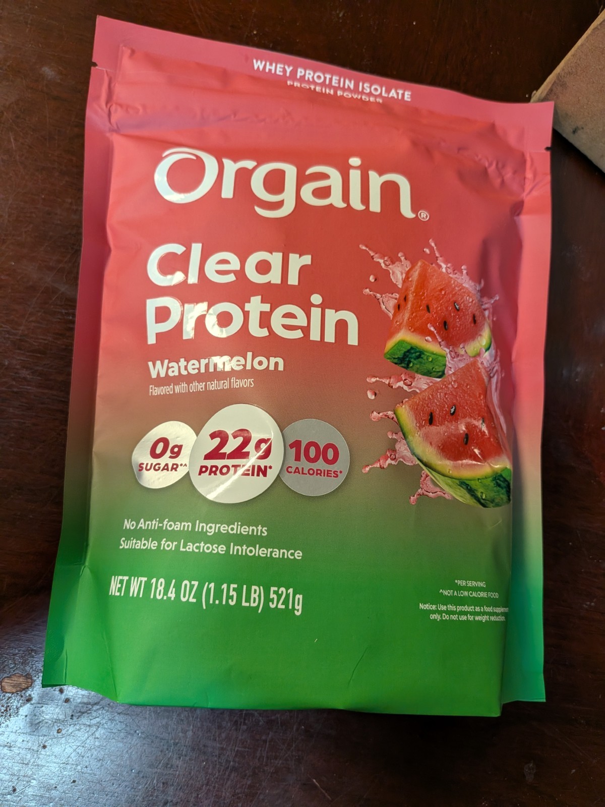 Orgain Clear Whey Protein Powder – Watermelon, 18.4 Oz