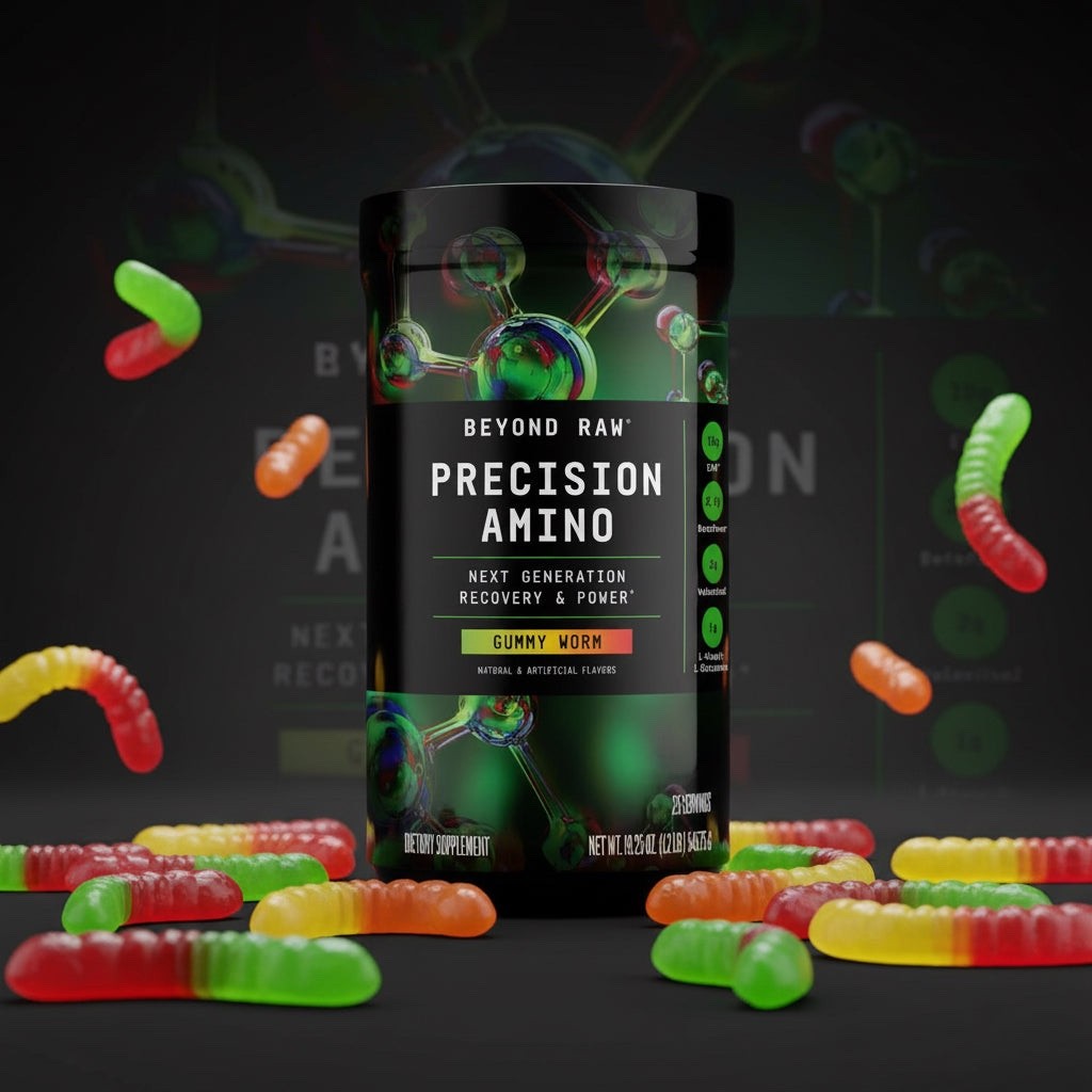 Beyond Raw Precision Amino Gummy Worm EAA Recovery & Power Supplement 25 Serving