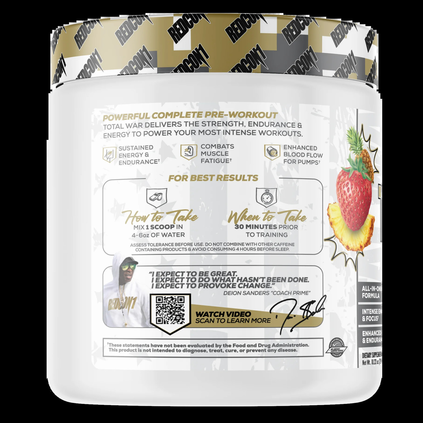 Total War Pre-Workout Powder Beta-Alanine & Citrulline Malate, Primetime Punch,