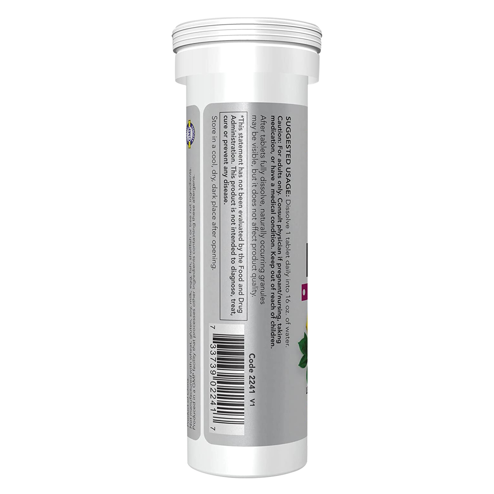 NOW FOODS Effer-Hydrate Effervescent Lemon Lime 10 Tablets Tube