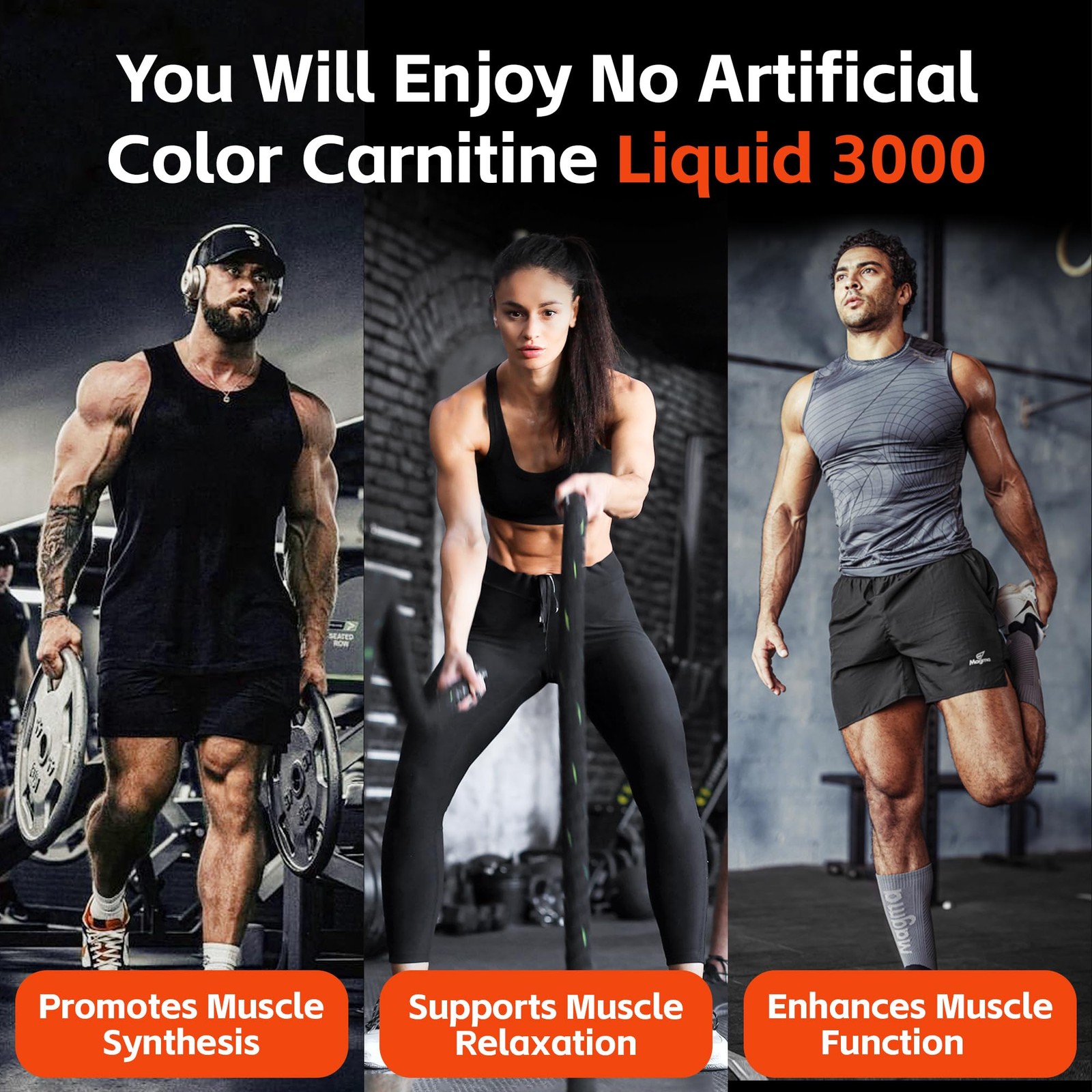 L-Carnitine Liquid 3000mg BCAA Sports Supplement Energy Muscle Sour Gummy
