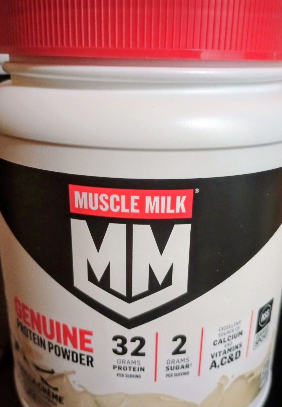 Muscle Milk Genuine Protein Powder vanilla High Protein 32g protein 30.9 oz