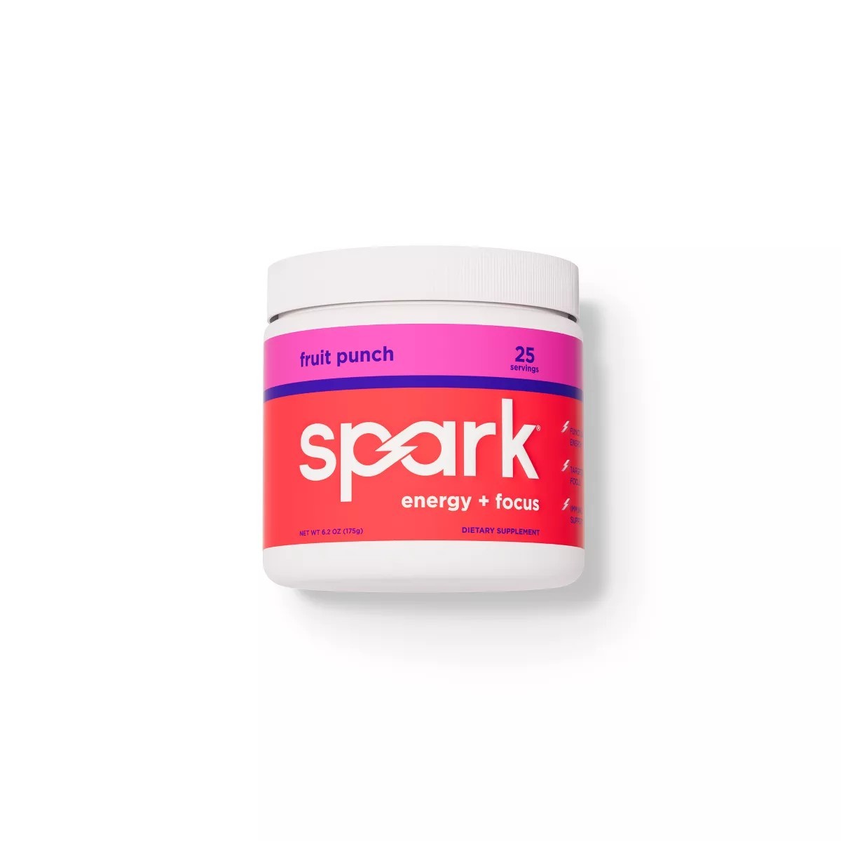 Spark Energy + Focus Powder Dietary Supplement, Fruit Punch, 25 Servings