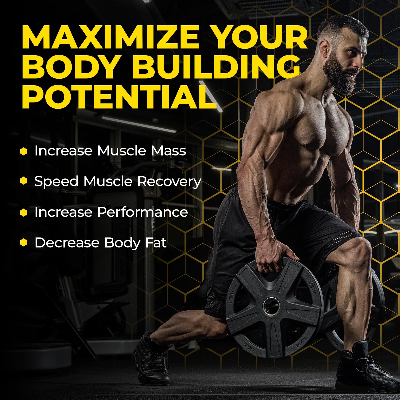 L-CREATINE Supplement: Creatine Monohydrate w/Leucine Amino Acid and HMB – Suppo