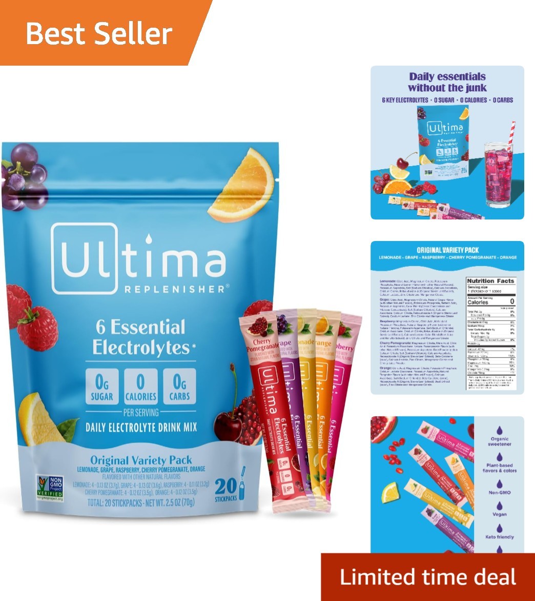 Ultima Variety Electrolyte Packets – 20 Stickpacks for Sugar-Free Hydration