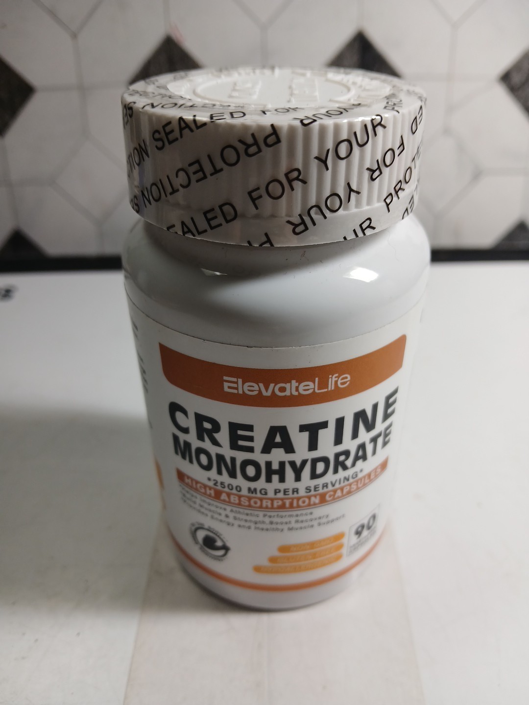 ElevateLife Creatine Monohydrate 2500mg, 90 Capsules -Expires 07/2026