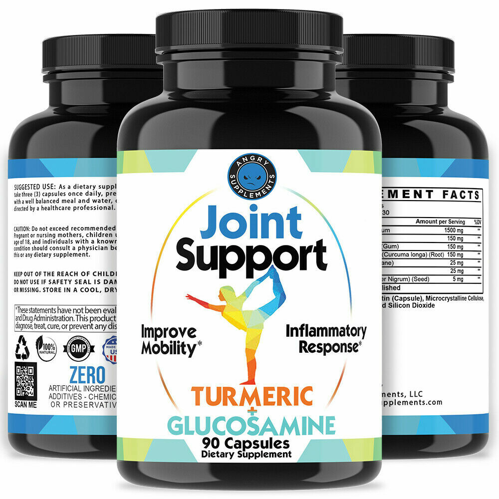 Angry Supplements Joint Support Turmeric Glucosamine Anti Inflammatory Mobility