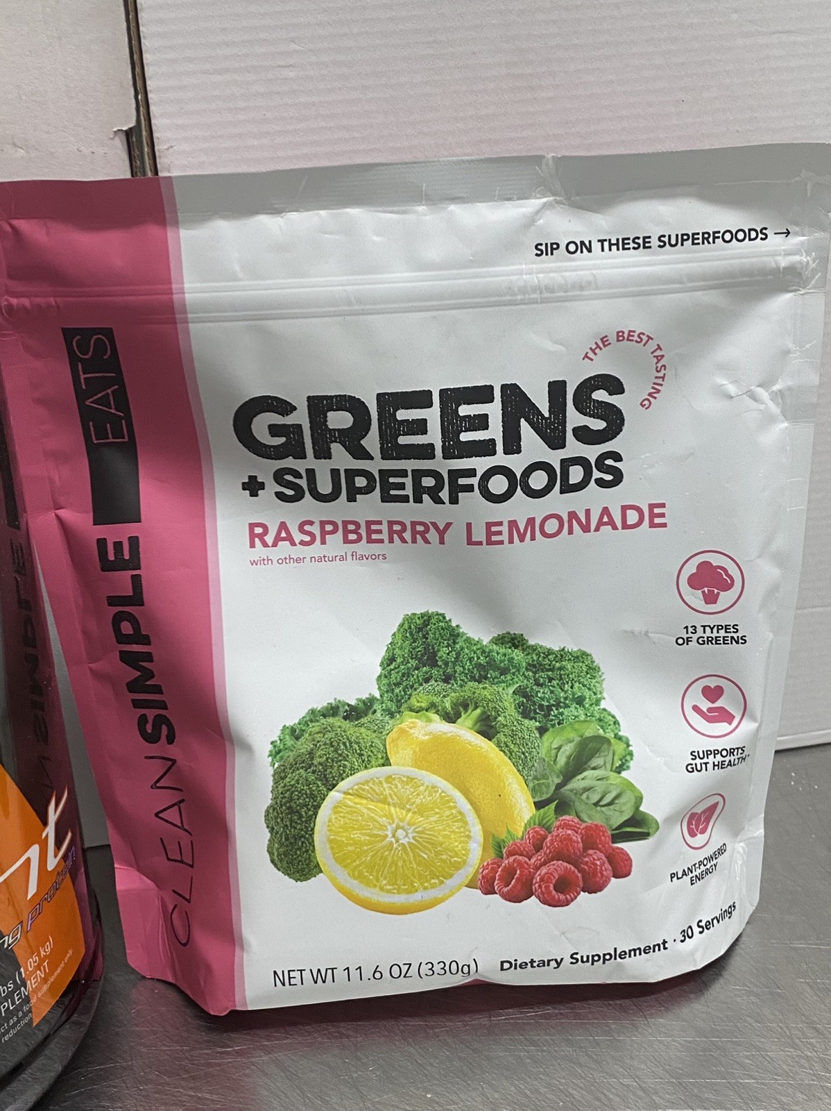 Clean Simple Eats Greens Rasp 🍋ade & 1st Phorm Strawberry Whey Protein Powder