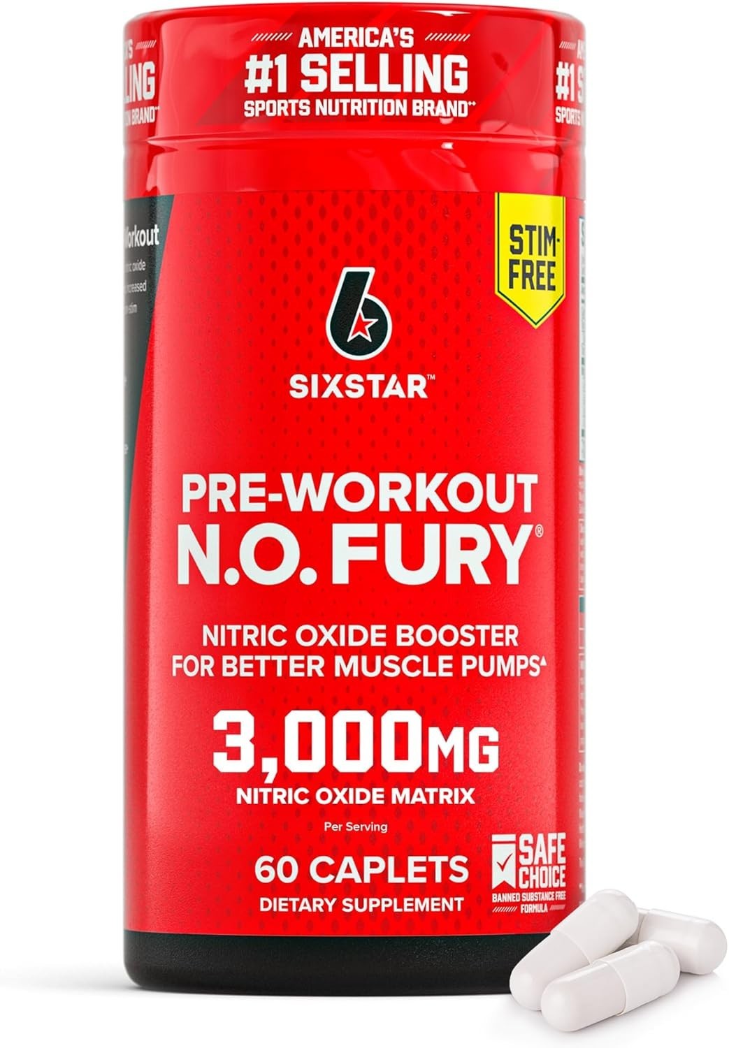 Six Star Nitric Oxide Supplements For Men & Women, Muscle Builder (60