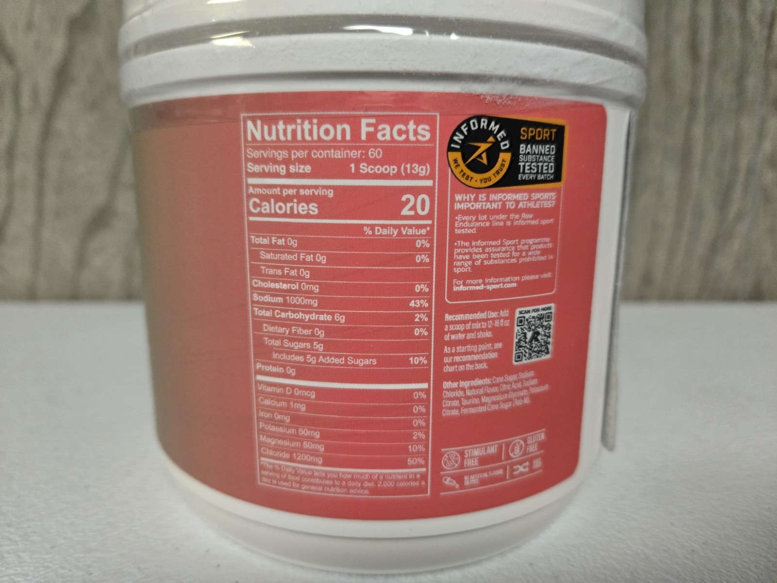 RAW Endurance Replenish Electrolyte Recovery Watermelon Mojito 60 Servings 07/26