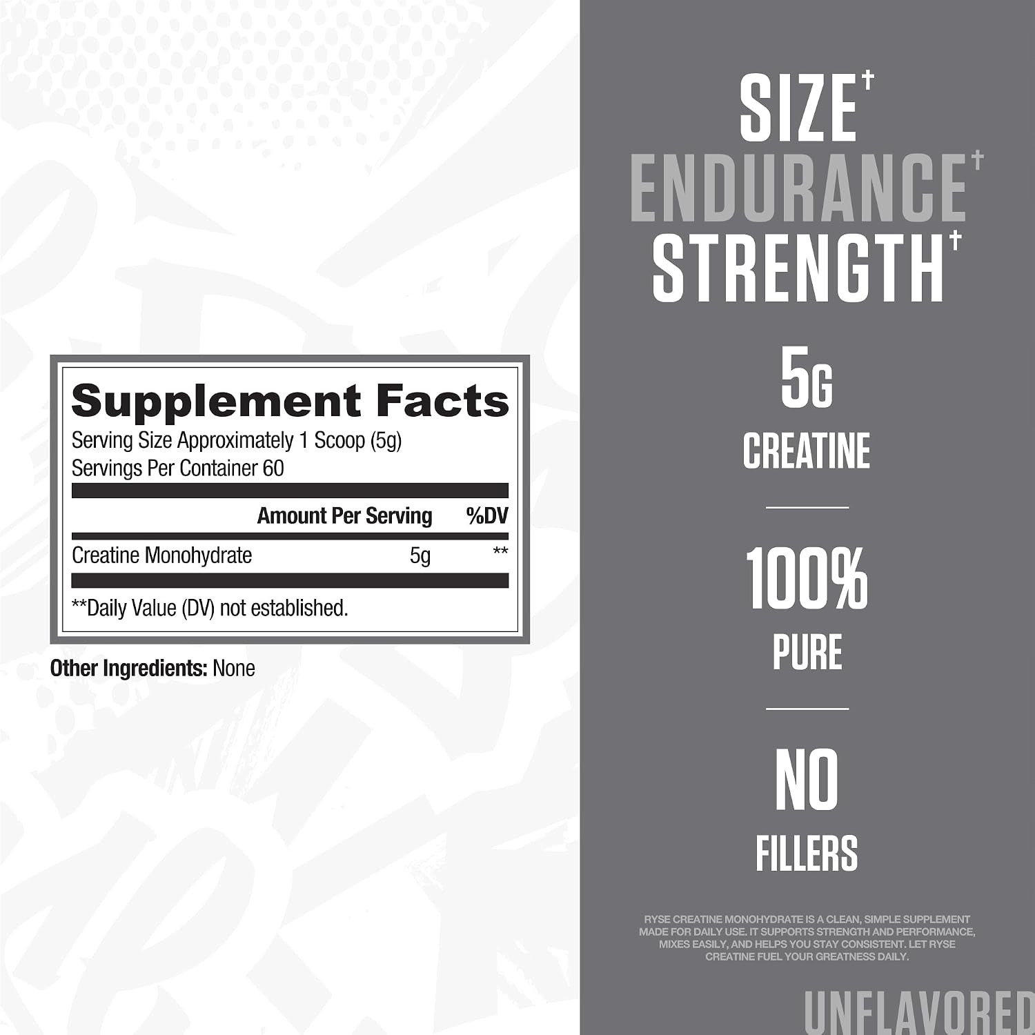 RYSE Creatine Monohydrate Powder – Unflavored – Supports Men & Women Lean Muscle