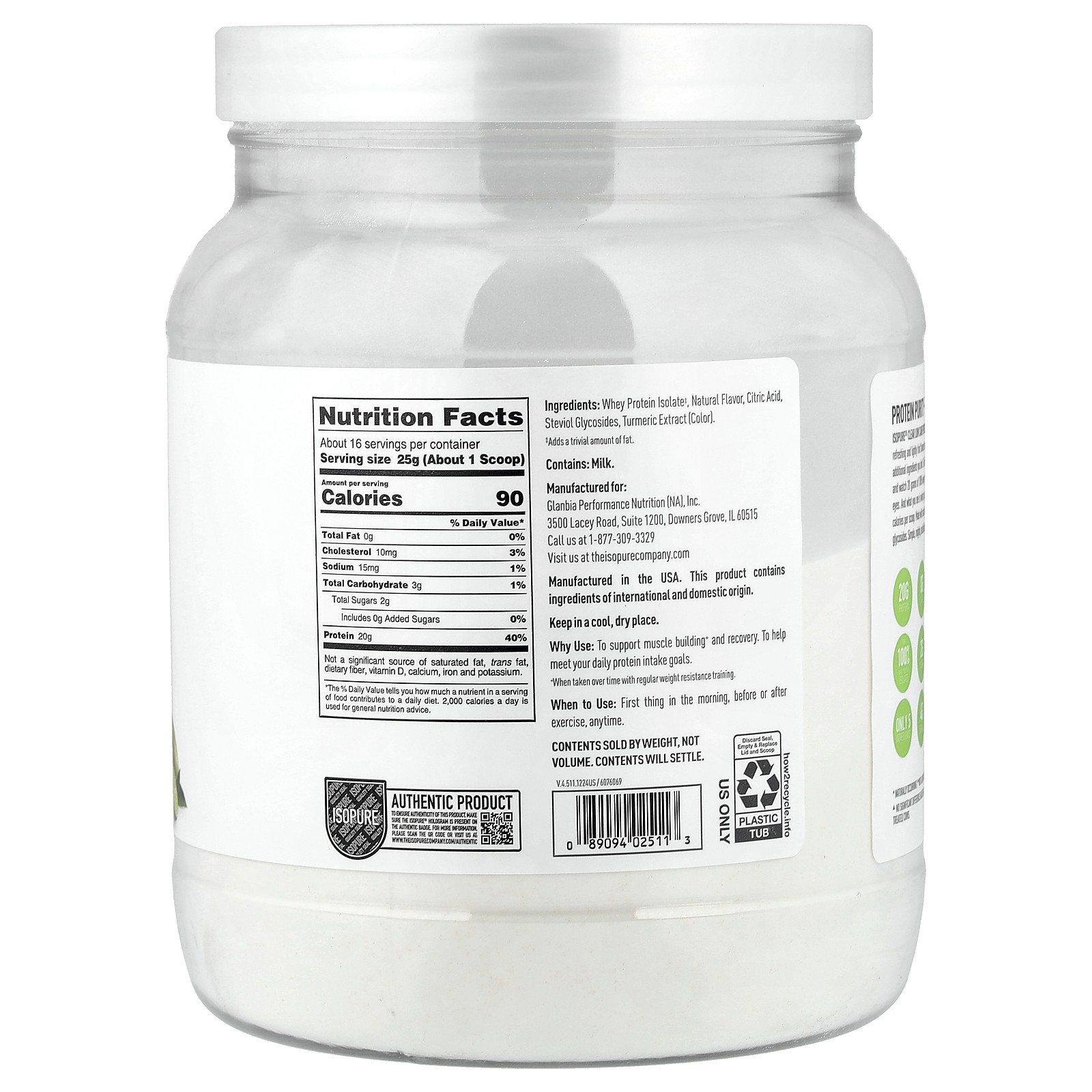 Infusions Protein Powder, Mango Lime, 14.1 oz (400 g)