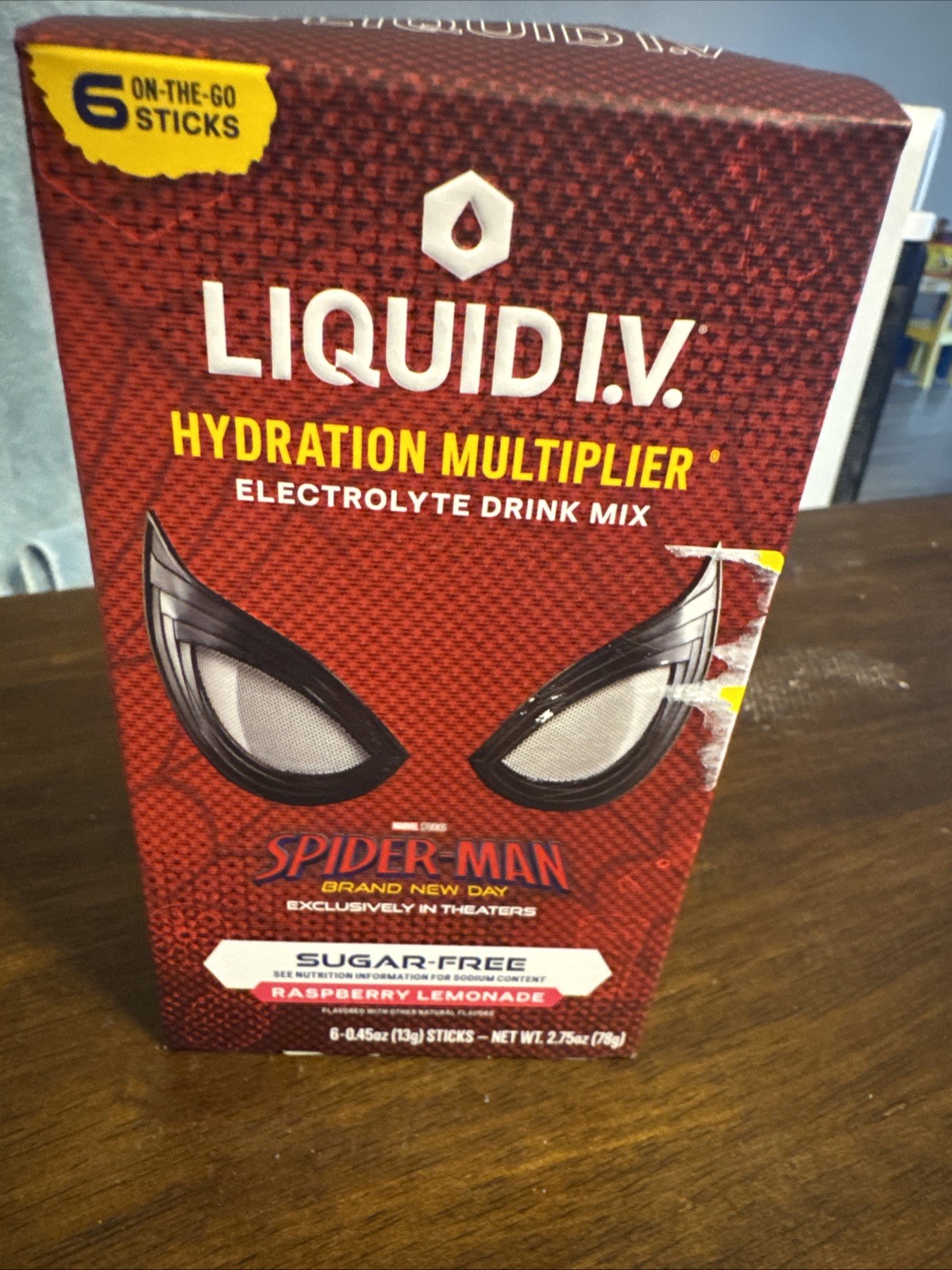 Spider-Man Liquid IV Electrolyte Drink Mix Raspberry Lemonade 6 On-The-Go Sticks